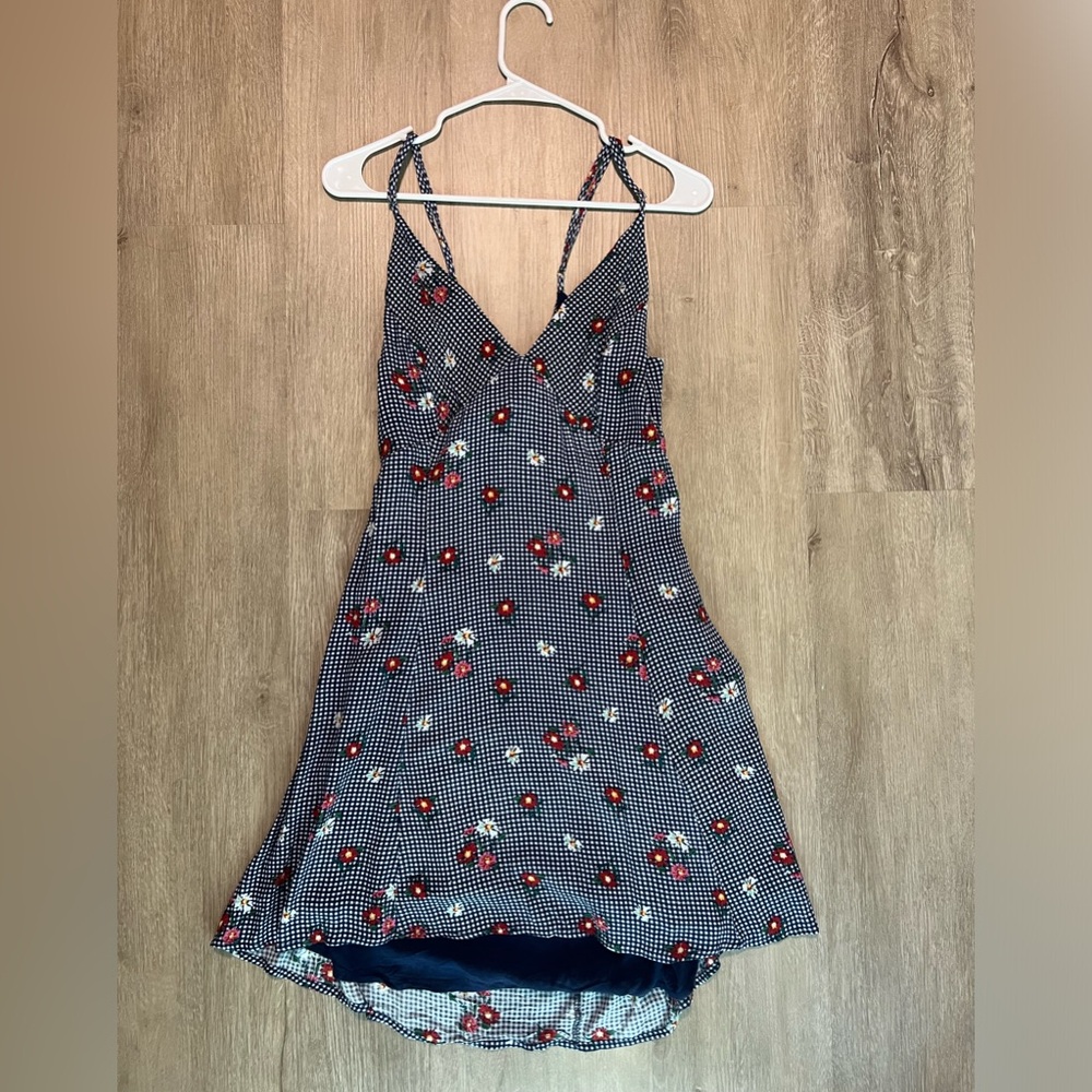Floral Navy and White Slip Dress